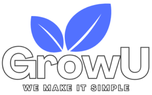 White GrowU Logo